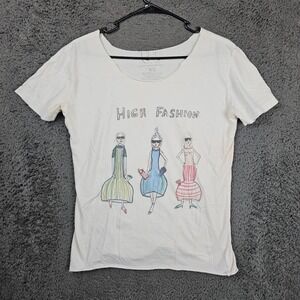 Unfortunate‎ Portrait High Fashion Graphic Tee Women's XS White T Shirt